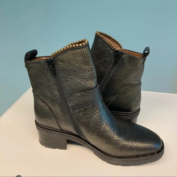 HISPANITAS Sz 6 Via Moto Leather Ankle Boots Green Gold Booties - Picture 7 of 16